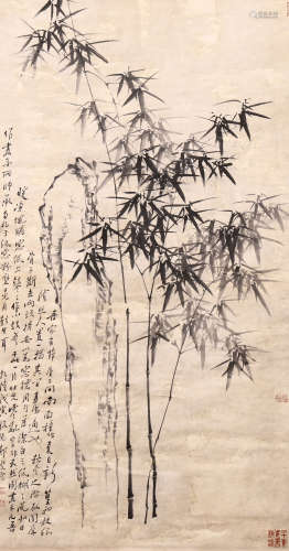A CHINESE INK PAINTING BAMBOOS