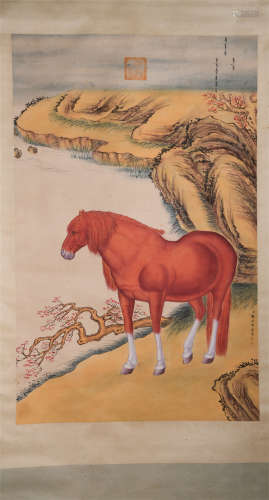 A CHINESE PAINTING FINE HORSE