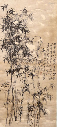 A CHINESE INK PAINTING BAMBOOS