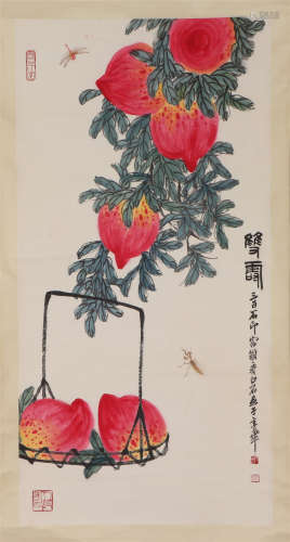 A CHINESE PAINTING PEACHES