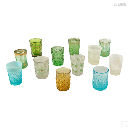 Collection of Antique EAPG Pressed Glass Tumblers