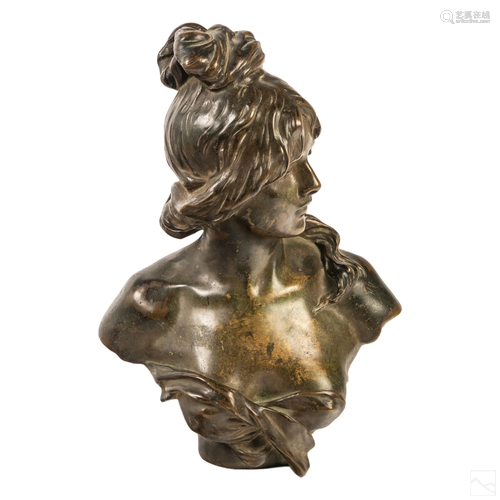 Antoine Nelson Art Nouveau Bronze Bust Sculpture