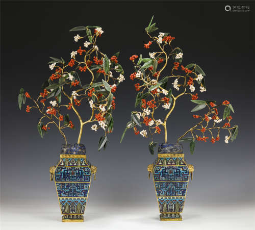 A PAIR OF CHINESE CLOISONNE BASINS