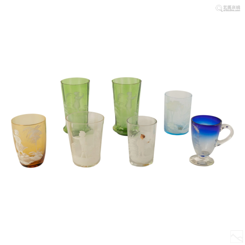 Mary Gregory Enameled Tumbler Glasses Collection