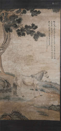 A CHINESE PAINTING FINE HORSE