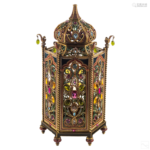 Jay Strongwater Ornate Lidded Candle Box Lantern