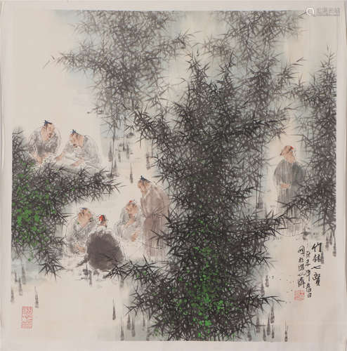 A CHINESE PAINTING FIGURE STORY