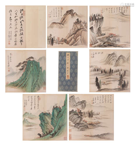 A CHINESE ALBUM OF PAINTINGS MOUNTAINS SCENERY