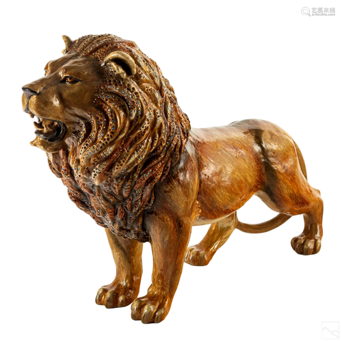 Jay Strongwater Ares Majestic Lion Figurine Statue