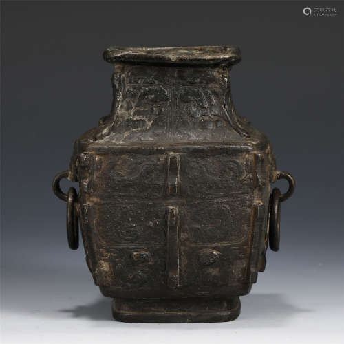 A CHINESE BRONZE BOTTLE
