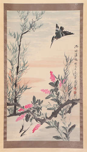 A CHINESE PAINTING BIRDS AND FLOWERS