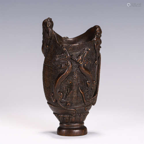 A CHINESE AGARWOOD CUP