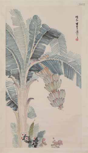 A CHINESE PAINTING BANANA TREE