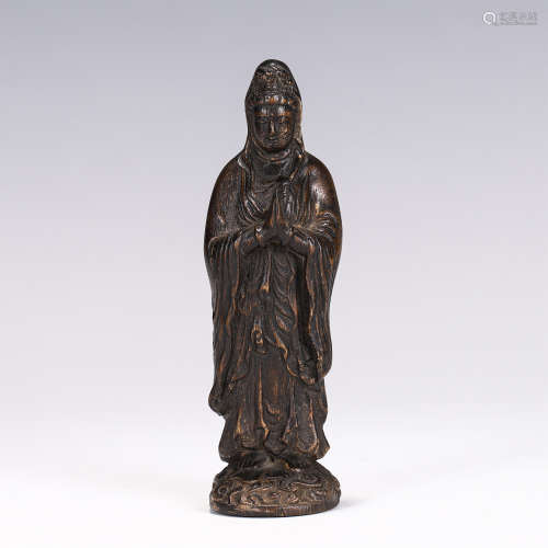 A CHINESE AGARWOOD FIGURE OF BUDDHA