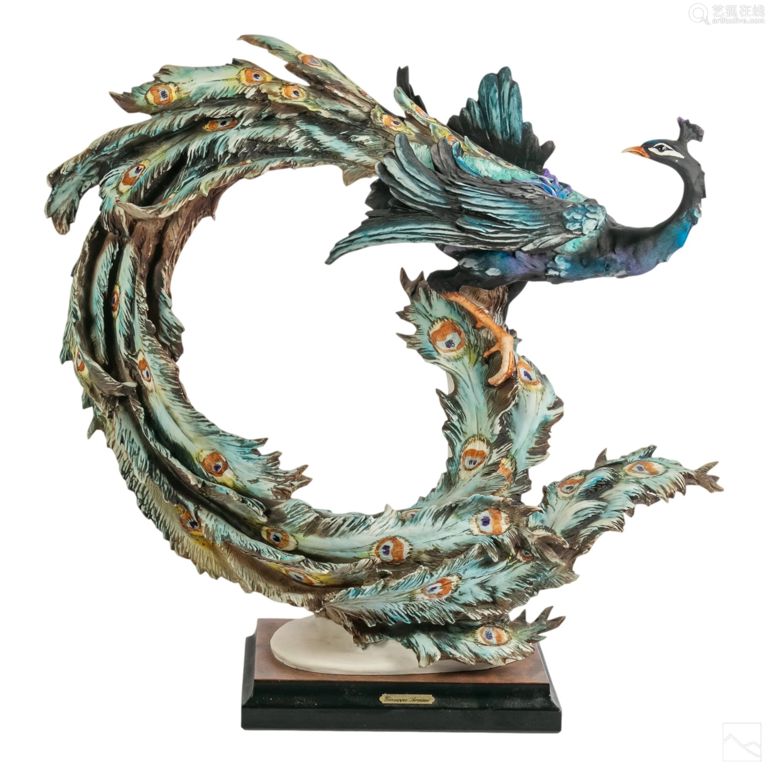 Giuseppe Armani Large Peacock Capodimonte Figurine－【Deal Price Picture】