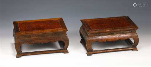 A PAIR OF CHINESE BAMBOO TABLES
