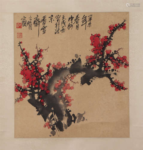 A CHINESE PAINTING PLUM BLOSSOM FLOWERS