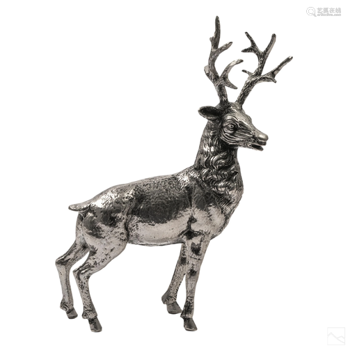 Gucci Italian Silver Plate Vintage Elk Sculpture