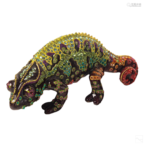 Jay Strongwater Chameleon Gecko Figurine Sculpture