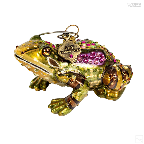 Jay Strongwater Green Frog Christmas Tree Ornament