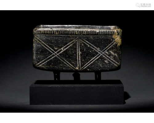 BACTRIAN STONE DECORATED VESSEL