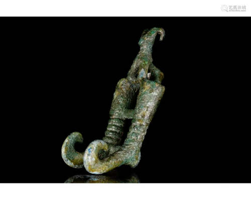 WESTERN ASIATIC BRONZE FURNITURE FITTING WITH GOAT