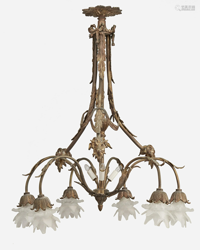 A gilt-bronze chandelier