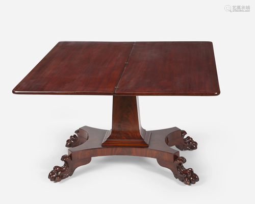 An American Empire mahogany flip-top game table