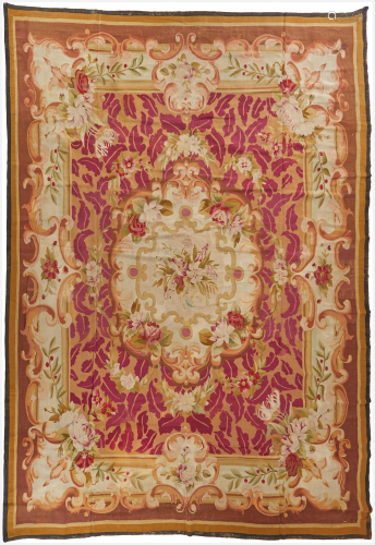 A large French Aubusson carpet