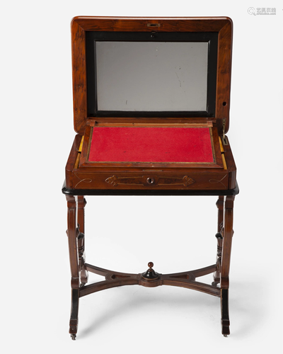 An American burlwood dressing table