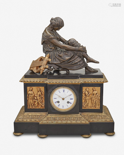 A James Pradier French figural mantel clock