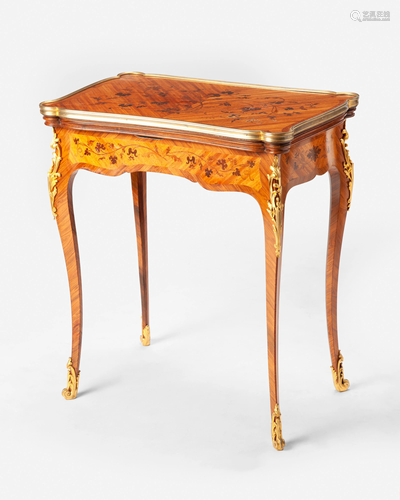 A Francois Linke marquetry flip-top game table