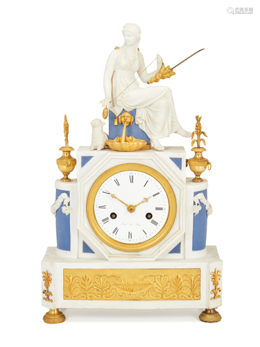 A Sevres-style French Empire bisque porcelain figural