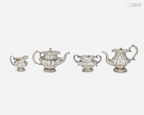 A Russian silver tea and coffee service