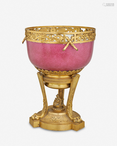 A French Empire-style gilt-bronze centerpiece bowl