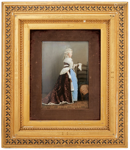 A framed KPM portrait plaque