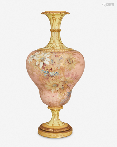 A Royal Doulton floral porcelain urn