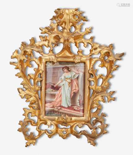 A German painted porcelain plaque