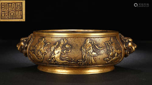 GILT BRONZE BEAST EAR CENSER