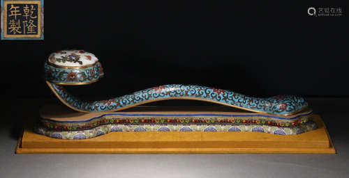 CLOISONNE GEM DECORATED RUYI