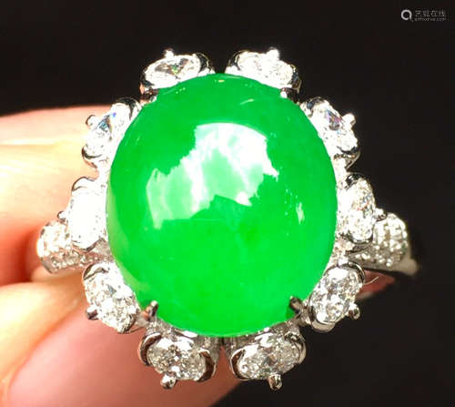 ICY GREEN JADEITE RING