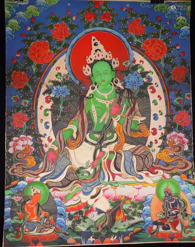 THANGKA WITH TARA BUDDHA PATTERN