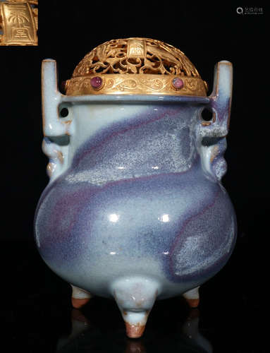 JUNYAO GLAZE TRIPOD CENSER