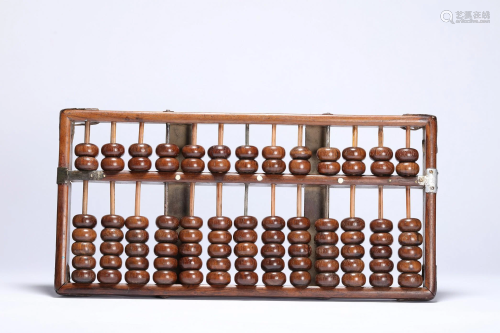 A Huanghuali Abacus with Mother of Pearl Inlay