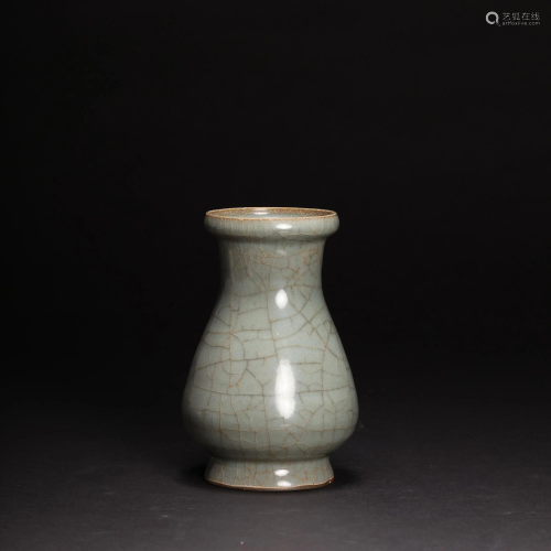 A Longquan Celadon Straight Neck Vase