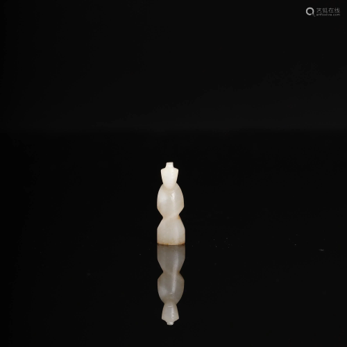 A Carved Jade Weng Zhong Charm Pendant