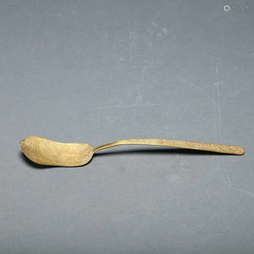 A Gilt Copper Spoon