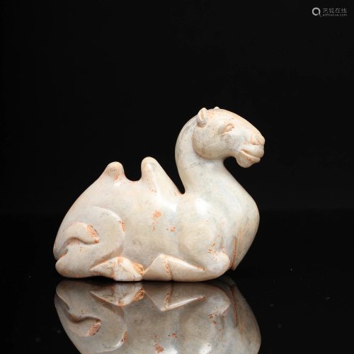 A Carved Jade Camel Figure