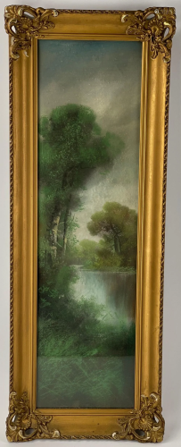 An Oil on Canvas of Green Forrest
