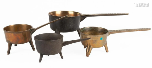 (4) 18th/19th Century Bronze Pots & Skillets